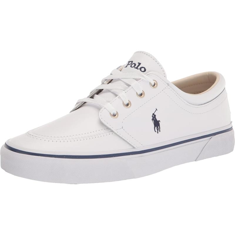 POLO RALPH LAUREN Men’s Keaton Laceless Sneakers(White/Navy Pp) - Polo ...